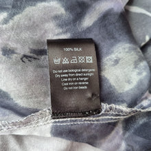 Load image into Gallery viewer, Mint Velvet 100% Silk Dress Floral Print UK 14 Grey Lilac Layered Occasion Party
