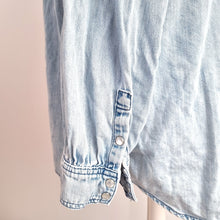 Load image into Gallery viewer, Next Denim Shirt Tunic XXL Light Blue Wash Longline Pearl Snap 100% Cotton Jean
