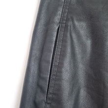 Load image into Gallery viewer, Zara Faux Leather Barrel Trousers Jeans Black XS Buttery High Rise Pockets Work
