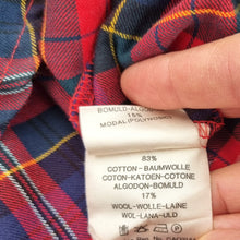Load image into Gallery viewer, Vintage Jaeger Shirt Checked Plaid Red Cotton Wool Corduroy Collar Small 10 12
