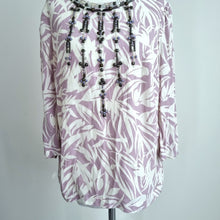 Load image into Gallery viewer, Boden Embellished Beaded Blouse UK 8 Lilac Purple Floral Viscose Top Work Lined
