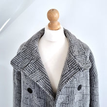 Load image into Gallery viewer, Kenzo Paris Coat Wool Mohair Grey Textured Peacoat Oversized Lined 8 10 12
