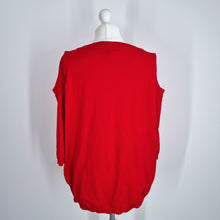 Load image into Gallery viewer, Phase Eight Red Jumper  UK 14  Cold Shoulder Knit Top Lightweight Viscose Blend
