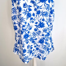 Load image into Gallery viewer, M&amp;S Pure Linen Cami Top UK 20 Floral Print Blue White Summer Vest Tank Cruise

