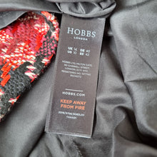 Load image into Gallery viewer, Hobbs London Tweed Dress UK 14 Red Black Houndstooth Bouclé Shift Occasion Work
