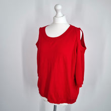 Load image into Gallery viewer, Phase Eight Red Jumper  UK 14  Cold Shoulder Knit Top Lightweight Viscose Blend
