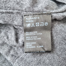 Load image into Gallery viewer, AllSaints Knit Tunic Dress Grey Cold Shoulder Silk Cotton Bago Jumper Short 12
