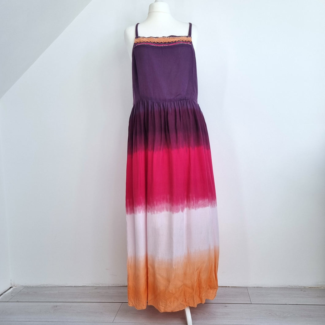 Mantaray Maxi Dress Tie-Dye Multicoloured Strappy Holiday Summer Cruise Lined 16