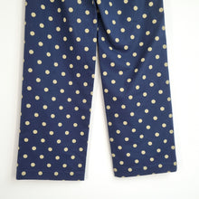 Load image into Gallery viewer, Boden Trousers Wide Leg Polka Dot Palazzo Dress Pants Navy Cotton High Rise 8
