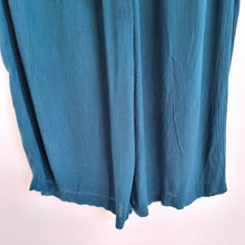 Load image into Gallery viewer, Nomads Trousers Wide Leg Dark Green 14 Palazzo Cheesecloth Casual Relaxed Fit
