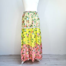 Load image into Gallery viewer, NEW Lucky &amp; Coco Skirt Maxi Tiered Floral Embroidery Boho Cotton Summer XL 16 18
