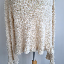 Load image into Gallery viewer, Zara Jumper Cream Textured Chunky Knit Slouchy Extra Long Sleeves Cotton Medium

