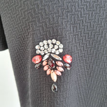 Load image into Gallery viewer, Miss Selfridge Embellished Top Black Beaded Party Short Sleeves Blouse Size 14
