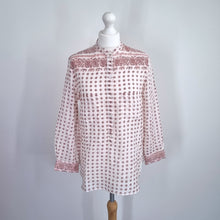 Load image into Gallery viewer, Vanessa Bruno Blouse Tunic UK 10 Paisley Print 100% Cotton Cream Red Top Boho
