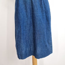 Load image into Gallery viewer, COS Denim Dress Shift 12 Dark Blue 100% Cotton Pockets Work Knee Length Office
