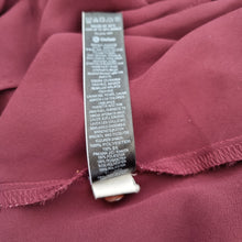 Load image into Gallery viewer, M&amp;S Autograph Blouse Burgundy 12 Pussybow Tie Berry Shirt Work Long Sleeves Top
