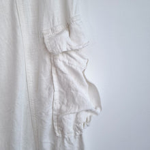 Load image into Gallery viewer, Next Cargo Harem Trousers UK 10 Cream Relaxed Fit Linen Blend Pockets Cuffed
