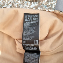 Load image into Gallery viewer, M&amp;S Sequin Top Blouse Size 20 Silver Nude Lined T-Shirt Christmas Party Sparkly
