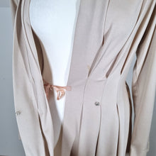 Load image into Gallery viewer, Vintage Berkertex Midi Wrap Dress Belted Nude Beige 70s Pleated Occasion 8 10
