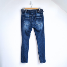Load image into Gallery viewer, Melly&amp;Co Denim Joggers Made in Italy Jeans Adjustable Dark Blue Stretch Large 12
