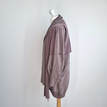 Load image into Gallery viewer, Lily J Waterfall Cardigan Brown Tulle Detail Jersey Cotton Blend Casual S M
