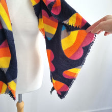 Load image into Gallery viewer, Accessorize Rainbow Heart Scarf Navy Multicolour Oversized Shawl Wrap Pride
