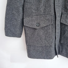 Load image into Gallery viewer, River Island Grey Wool Blend Hooded Parka Coat Men Small Winter Jacket Duffle

