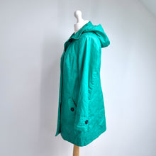 Load image into Gallery viewer, Per Una Stormwear Coat Rain Jacket M&amp;S Jade Green Lined Waterproof Hooded 10
