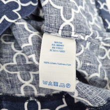 Load image into Gallery viewer, Boden 100% Linen Sleeveless Blouse Top 10 Navy Blue Floral Retro Print Button
