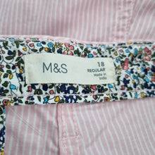 Load image into Gallery viewer, Bundle M&amp;S Chino Trousers UK 18 Regular Blue Pink 2x Striped Cotton Stretch
