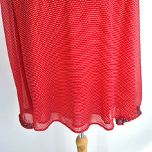 Load image into Gallery viewer, Hush Blouse Red Stars Print Chiffon Top Peasant Long Sleeves Floaty Ditsy 14
