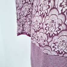 Load image into Gallery viewer, White Stuff Jumper Dress Linen Cotton Blend Purple Fine Knit Paisley Striped 10
