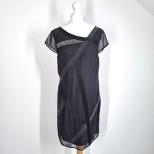 Load image into Gallery viewer, Principles Party Dress Black UK 14 Beaded Sparkly Lined Chiffon Cocktail Sequins
