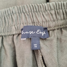 Load image into Gallery viewer, Phase Eight Trousers 100% Linen Wide Leg Green Khaki Palazzo High Rise Pocket 16
