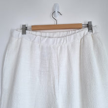 Load image into Gallery viewer, River Island Studios Trousers M 14 NEW Cream Towelled Casual Pockets Wide Leg
