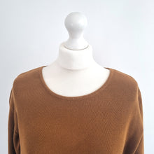 Load image into Gallery viewer, Peruvian Connection Jumper Tan Brown Ribbed Knit Cotton Top Sweater Large
