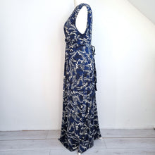 Load image into Gallery viewer, Joe Browns Maxi Dress Jersey Navy Blue Floral Leaf Print Stretch Summer Size 16
