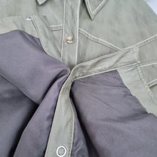Load image into Gallery viewer, Zara Faux Leather Shirt Khaki Green Lined Snap Buttons Western Top Blouse Medium
