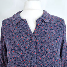 Load image into Gallery viewer, Boden Shirt Dress Maxi Blue Button Down Pockets Floral Long Sleeves Viscose 14 P
