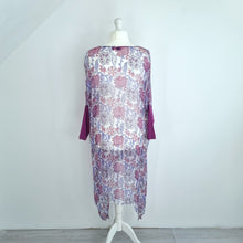 Load image into Gallery viewer, Nila Rubia Beach Coverup Dress Chiffon Sheer Kaftan Tunic Purple Floral One Size
