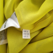 Load image into Gallery viewer, Whistles Midi Skirt Lace UK 6 Neon Yellow Straight Cotton Silk Lined Party
