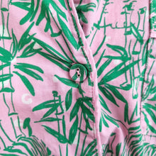 Load image into Gallery viewer, Hush Pyjama Top Shirt Medium Tiger Jungle Print Pink Green 100% Cotton Buttons
