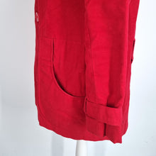 Load image into Gallery viewer, Long Tall Sally Coat Red UK 18 Pea Jacket Lined Cotton Pockets High Neck Winter
