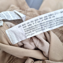 Load image into Gallery viewer, Zara Paperbag Trousers Beige High Waisted Large 100% Cotton Wide Leg Casual
