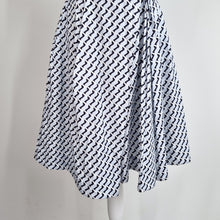 Load image into Gallery viewer, COS Dress Pleated A Line Pocket Blue Print UK 6 Work Cocktail Cotton Asymmetric
