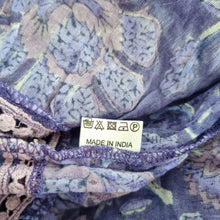 Load image into Gallery viewer, Peony Indian Smock Dress Tunic Floral One Size Purple Mini Cotton Boho Hippie
