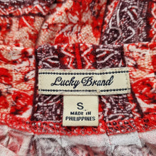 Load image into Gallery viewer, Lucky Brand Peasant Top Small Off Shoulder Blouse Floral Burgundy Boho Western
