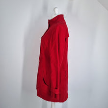 Load image into Gallery viewer, Long Tall Sally Coat Red UK 18 Pea Jacket Lined Cotton Pockets High Neck Winter
