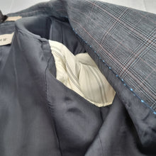 Load image into Gallery viewer, Jigsaw Blazer 100% Linen 8 Grey Jacket Fitted Prince of Wales Check Lined Work
