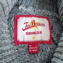Load image into Gallery viewer, Joe Browns Mens Jumper Large Grey Cable Knit Chunky Roll Neck Sweater Wool Blend
